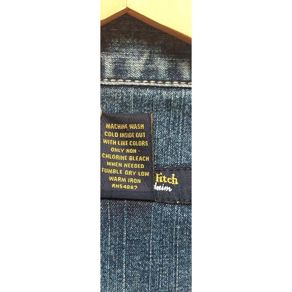 Abercrombie & Fitch Women L Denim Jacket Medium Wash Full Zip Trucker Streetwear - Picture 10 of 16